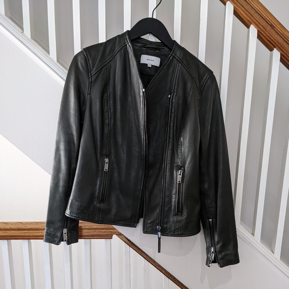 Reiss Rivington collarless leather jacket - Picture 9 of 15